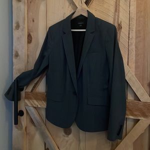 Ann Taylor Suit Jacket - gray, black, maroon plaid - size 12